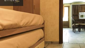 2 bedrooms, desk, soundproofing, iron/ironing board