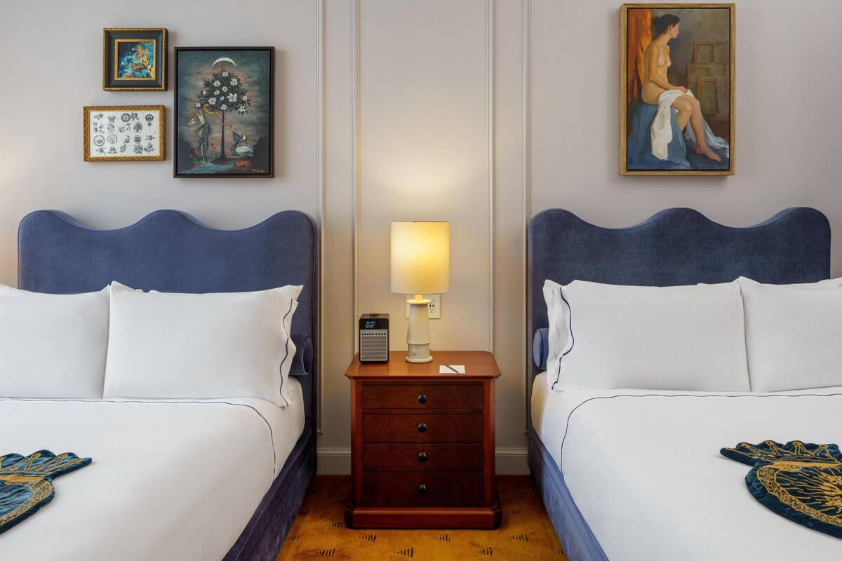 Room, 2 Double Beds | 1 bedroom, premium bedding, pillowtop beds, minibar