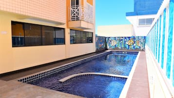 Outdoor pool, sun loungers