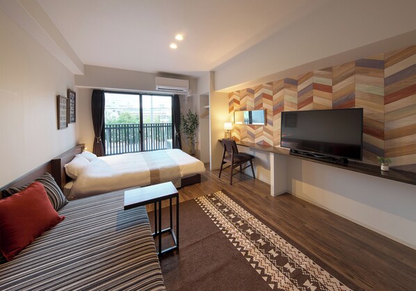 Standard Room A/C (2-8F) | Desk, laptop workspace, blackout drapes, free WiFi - e-stay ebisu (Osaka)