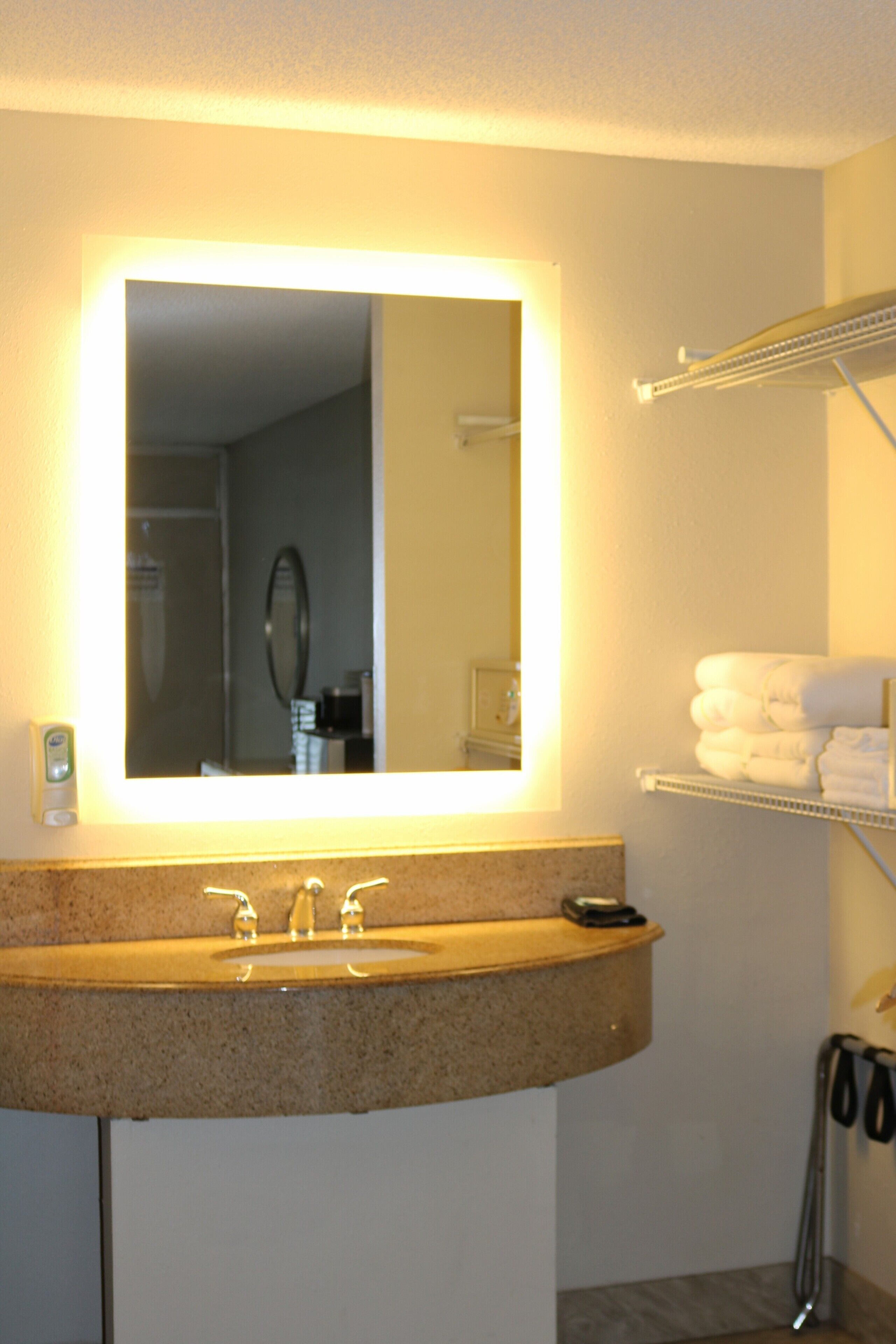 eco-friendly toiletries, hair dryer, towels, soap