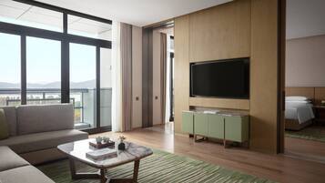 Club Suite, 1 Bedroom, Lake View | Living room