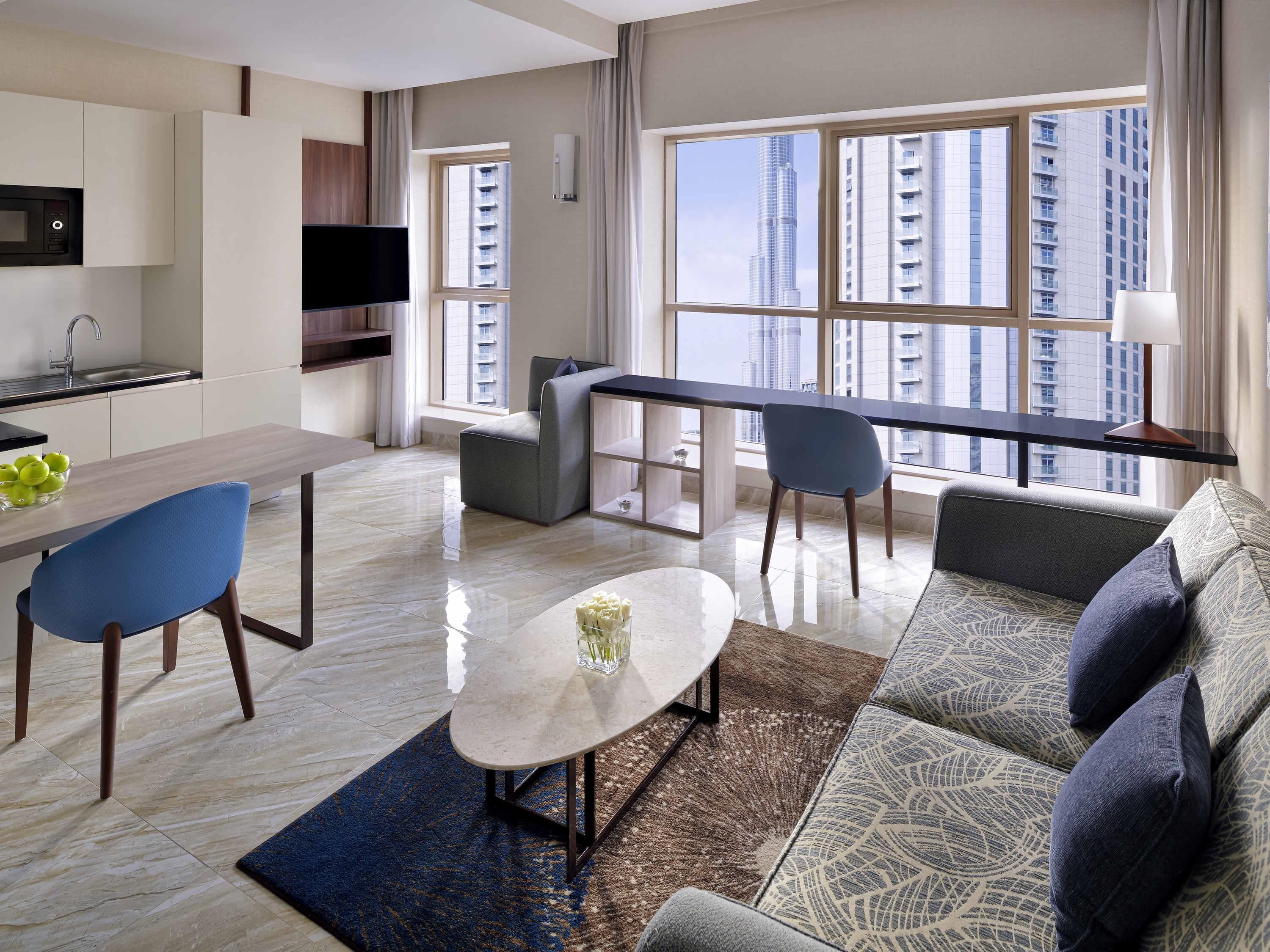 Appartement, 1 chambre (Burj Khalifa View) | Draps en coton égyptien, literie de qualité supérieure