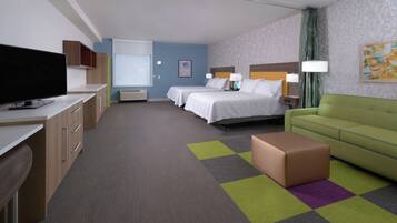 Studio, 2 Queen Beds, Accessible, Bathtub (Mobility & Hearing) | In-room safe, desk, iron/ironing board, free cribs/infant beds