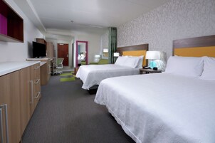 43-inch flat-screen TV with cable channels, TV