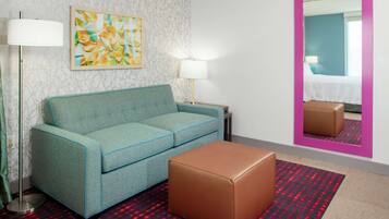 42-inch LCD TV with premium channels, TV, MP3 dock