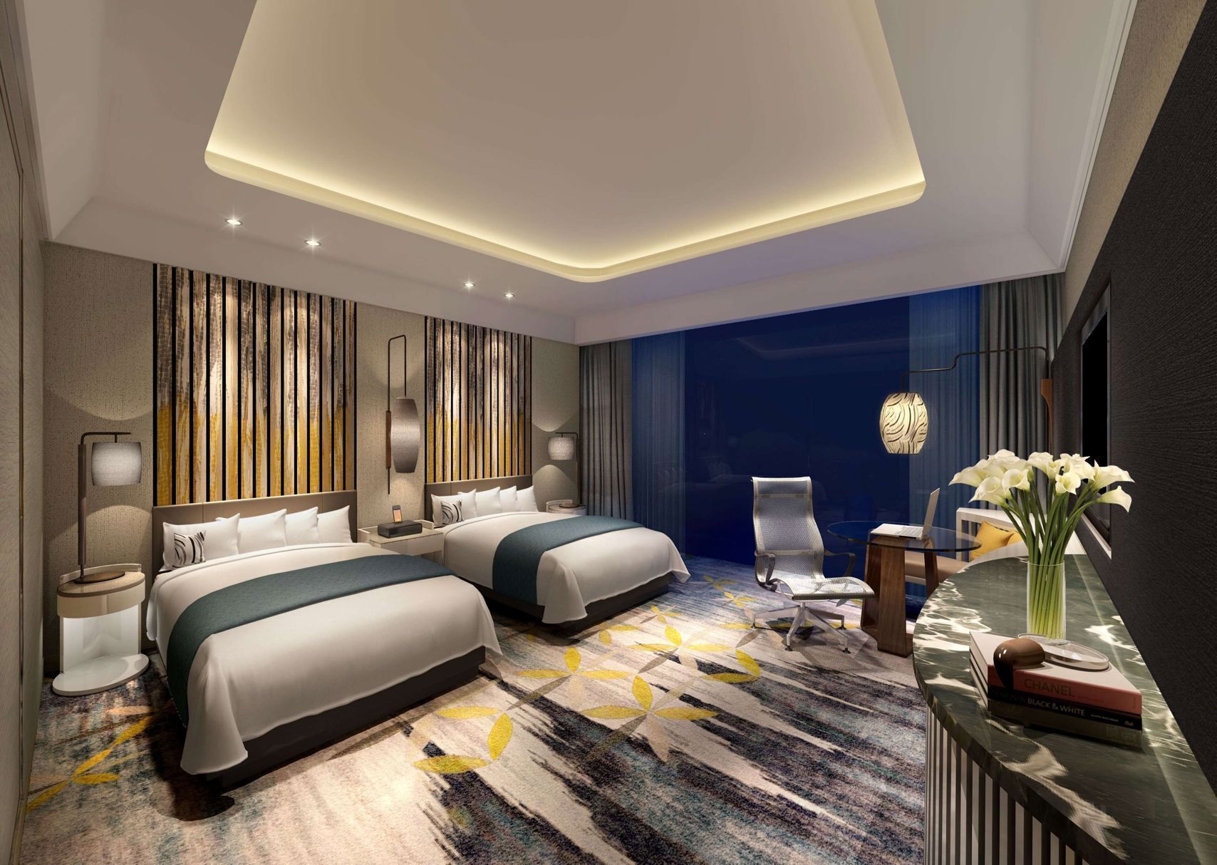 Ropa de cama de alta calidad, camas con efecto memoria y minibar 