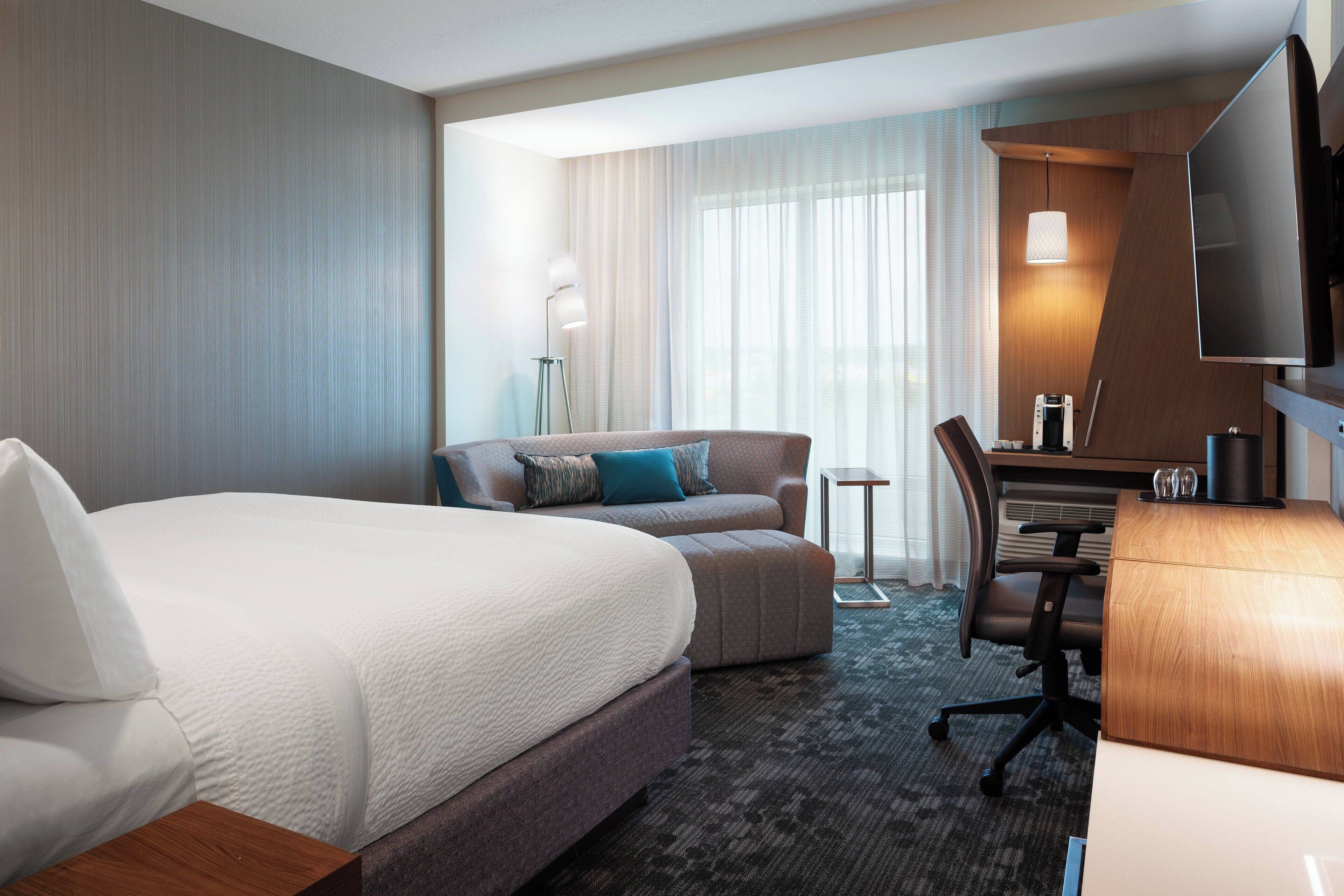 Hypo-allergenic bedding, in-room safe, individually decorated