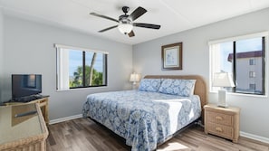 2 bedrooms, desk, iron/ironing board, travel crib