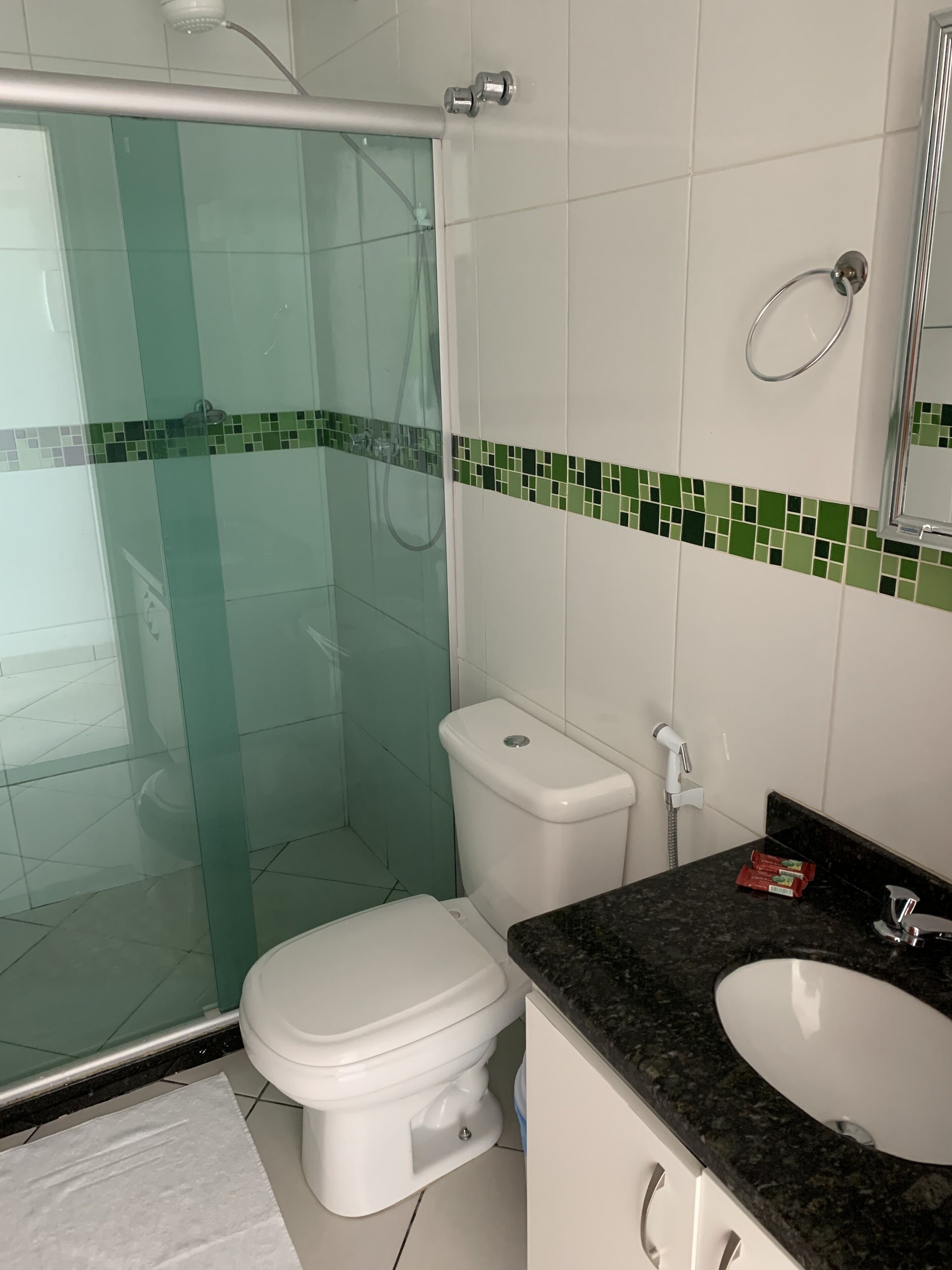 comfort suite | bathroom | shower, towels