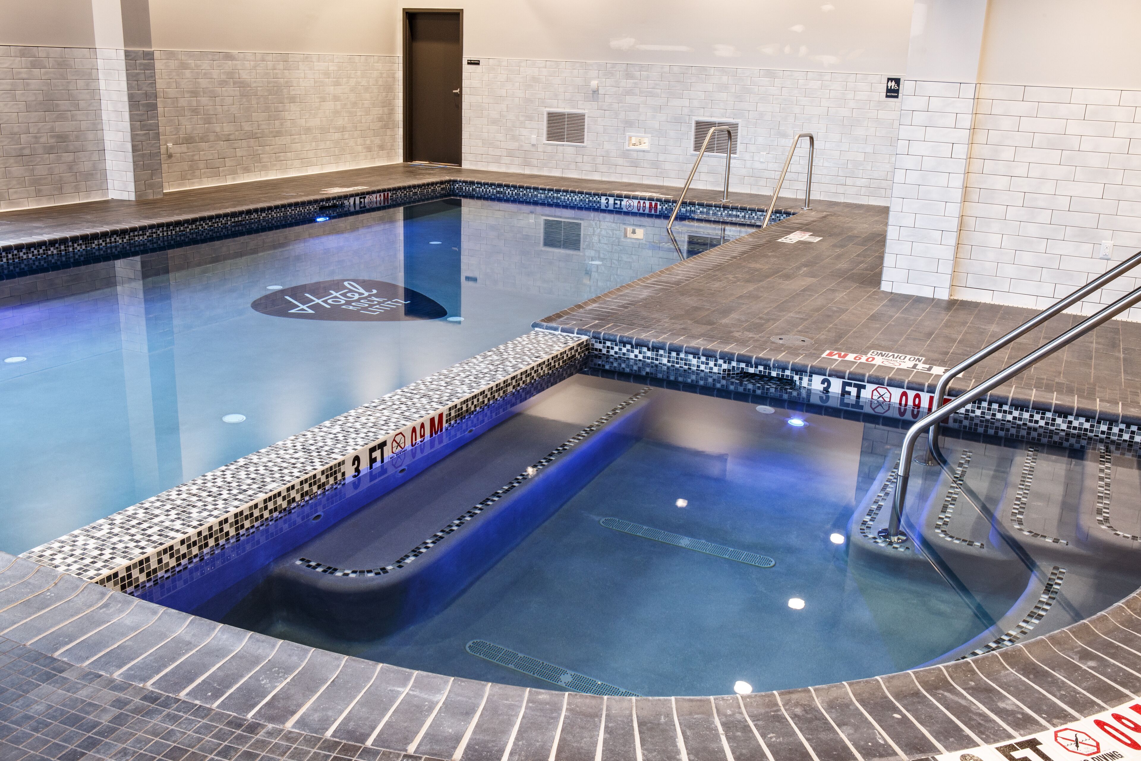 indoor pool, open 6:00 am to 11:00 pm, pool loungers