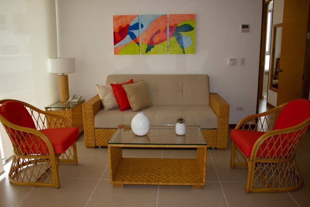 Suite, 2 Bedrooms | Living area | 43-inch flat-screen TV with cable channels