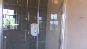 Hair dryer, towels, toilet paper