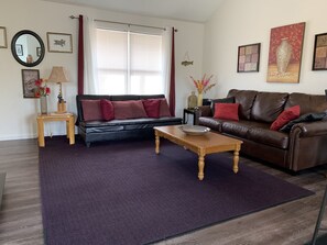 Smart TV, DVD player, books, video library