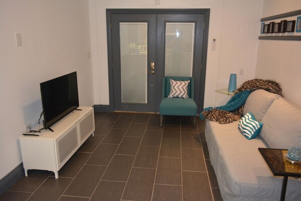 TV, DVD player, stereo