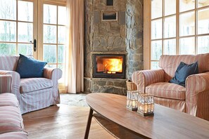 Fernseher, Kamin, Streaming-Dienste, Musikbibliothek