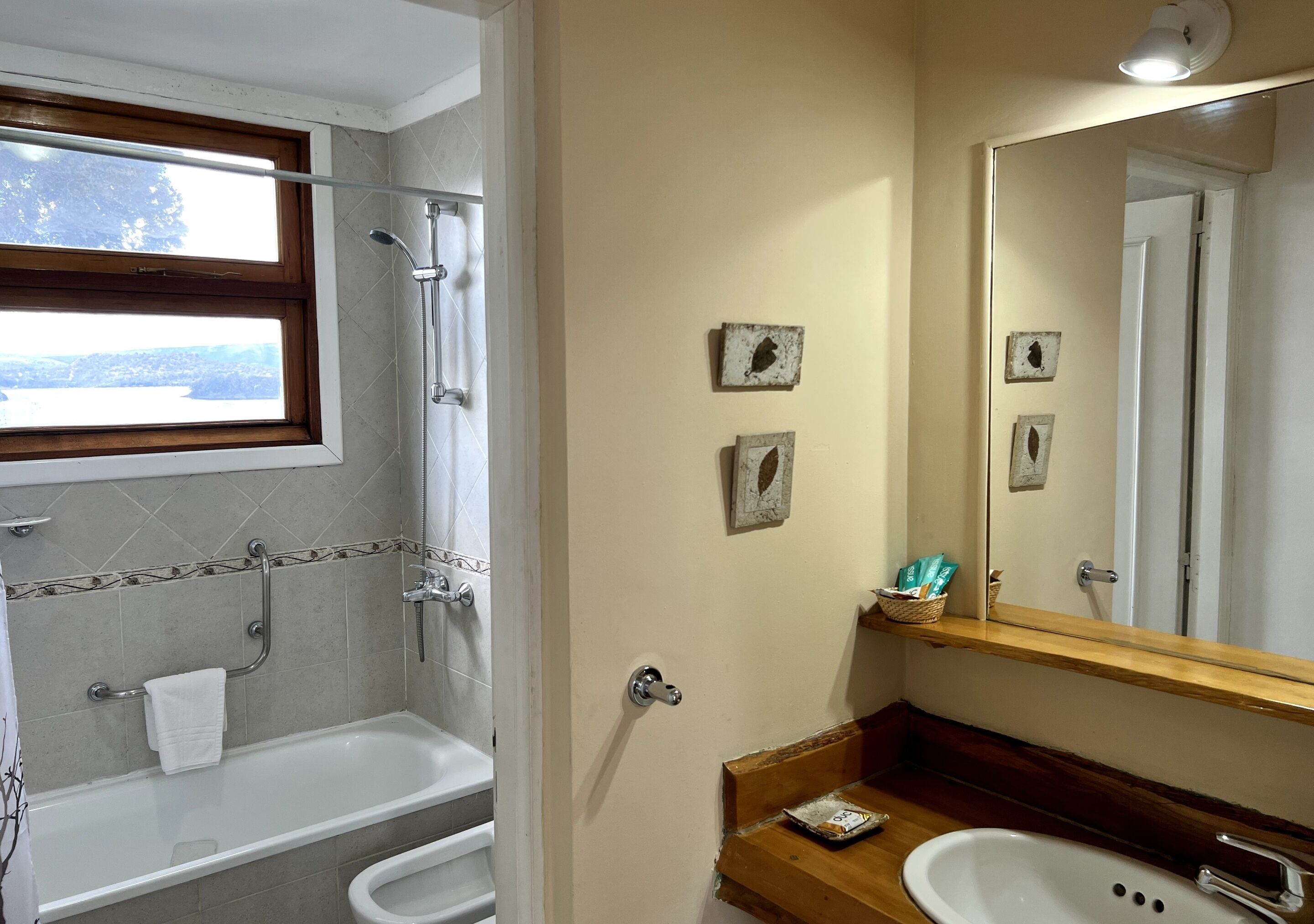 shower, rainfall showerhead, free toiletries, hair dryer