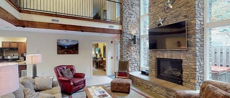 Smart TV, lareira, videogames, DVD player