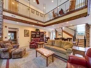 Smart TV, fireplace, video games, DVD player