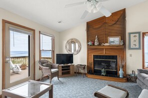 TV, fireplace, DVD player