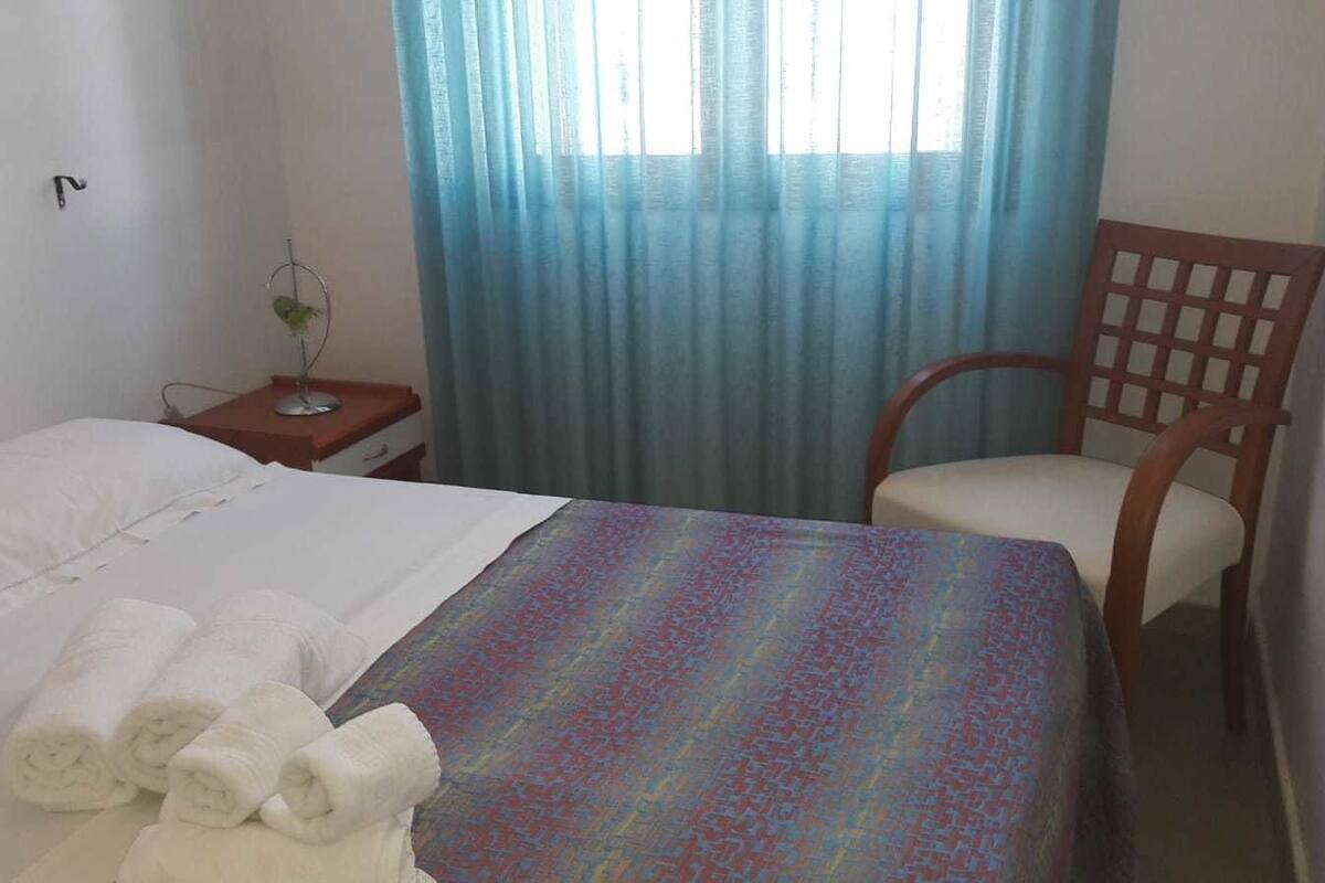 Blackout curtains, iron/ironing board, free cots/infant beds, free WiFi