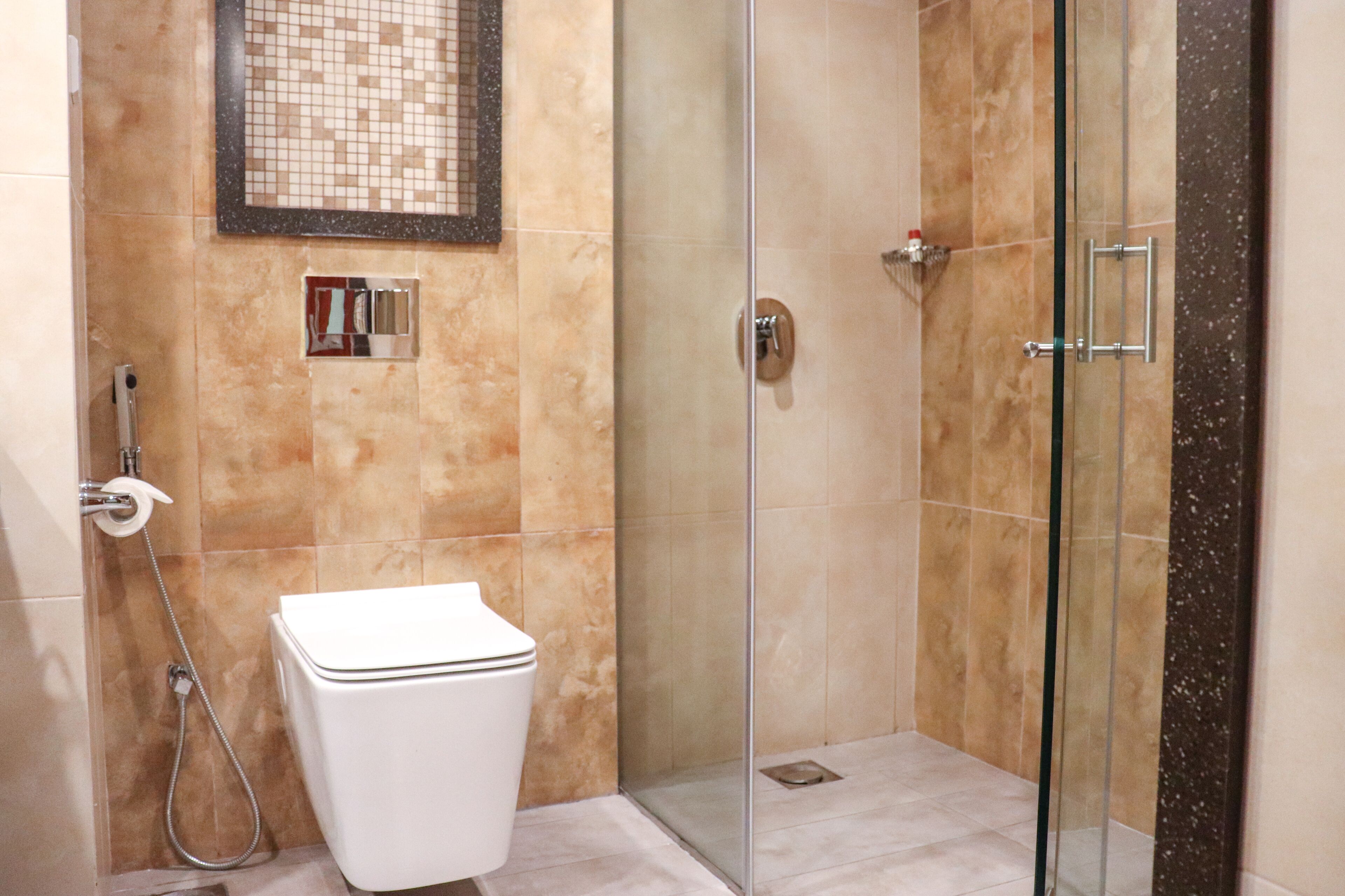 shower, free toiletries, hair dryer, slippers