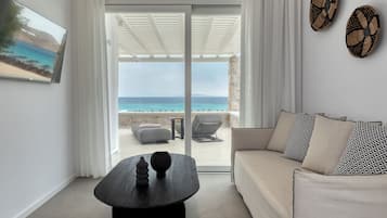 LyxlÀgenhet - 2 sovrum - havsutsikt - mot vattnet | Vardagsrum | Platt-tv