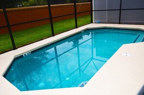 A rectangular swimming pool with a tiled edge and a depth marker indicating 6 feet. - Fd51442 - Bella Vida Resort - 4 Bed 3 Baths Townhouse (Kissimmee)