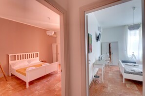 Desk, blackout curtains, soundproofing, cots/infant beds