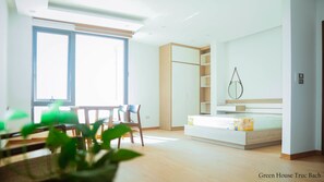 Apartment, 1 Bedroom (with View) | Living area | Flat-screen TV, fireplace - Green House Service Apartment (Hanoi)