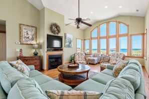 TV, fireplace, DVD player