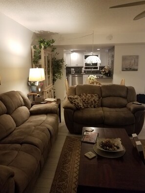 TV, DVD player, stereo
