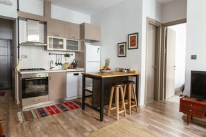 City Apartment | Private kitchen | Full-size fridge, oven, stovetop, dishwasher