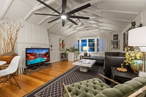 Smart-TV, Streaming-Dienste, Musikbibliothek, Stereoanlage