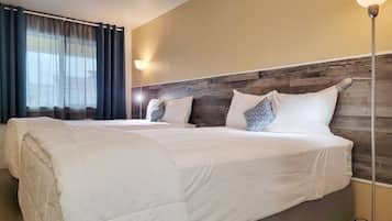 Standard Double Room, 2 Double Beds, Non Smoking | Desk, blackout curtains, iron/ironing board, free WiFi