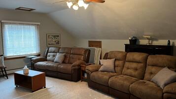 Smart TV, DVD player, books, video library