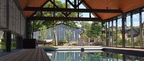 Indoor pool, a heated pool