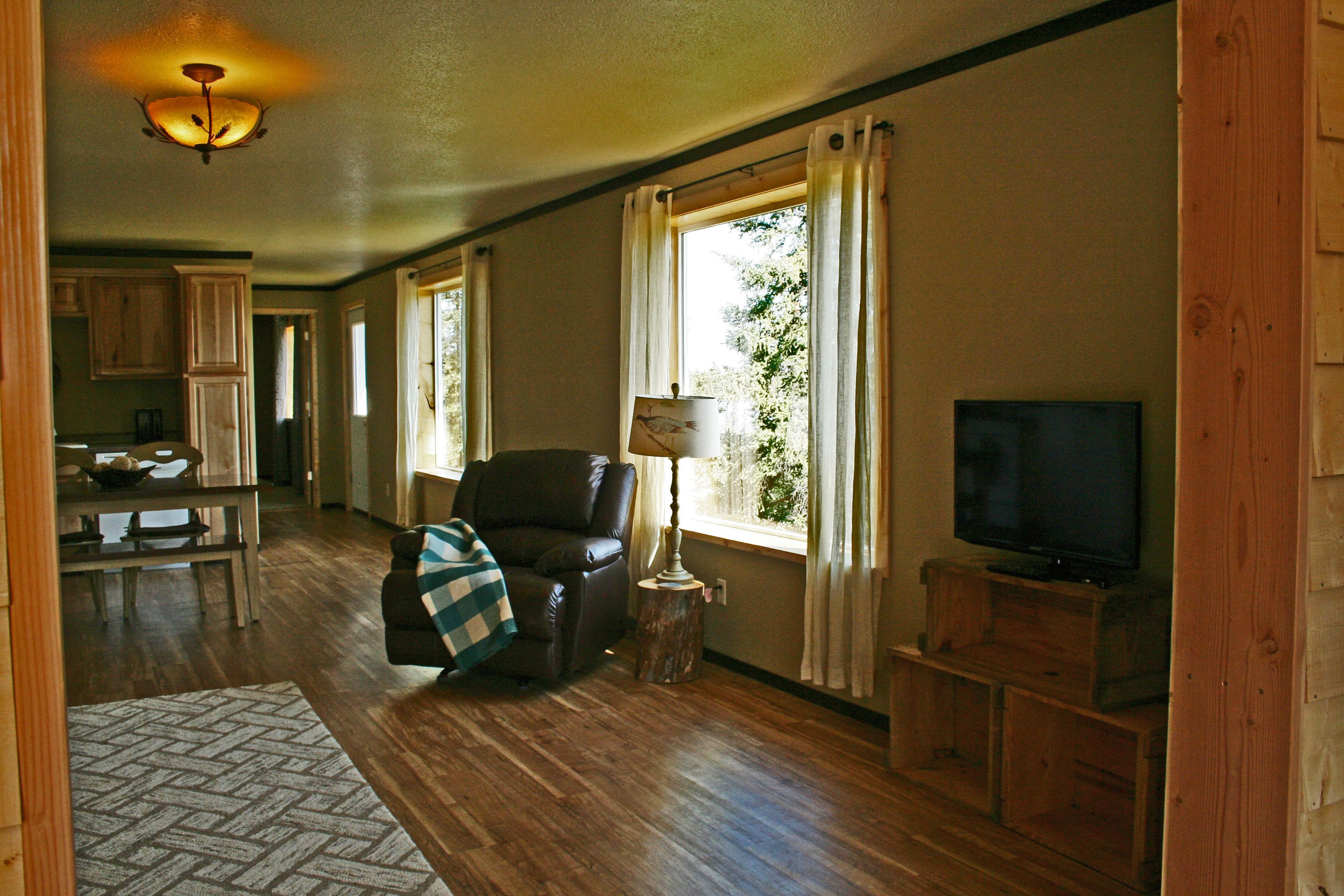 Smart TV, DVD player, books, video library