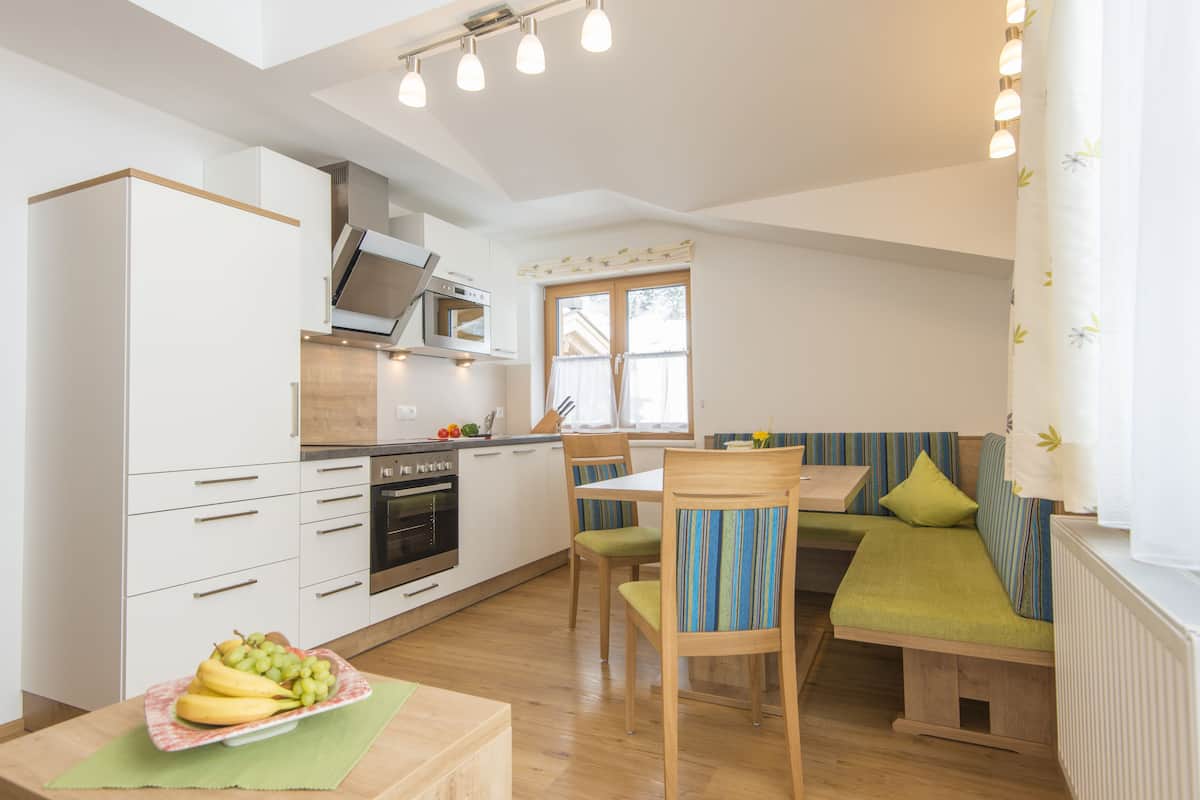 Apartamento (Stubnerblick) | Cocina privada | Frigorífico, horno, placa de cocina y lavavajillas
