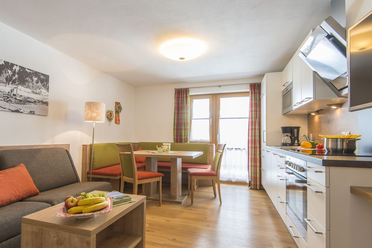 Apartamento (Drei Waller) | Cocina privada | Frigorífico, horno, placa de cocina y lavavajillas