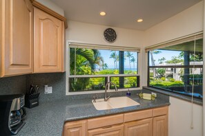 Fridge, microwave, oven, stovetop - Stunning Ocean Views! Prime Location! Ekolu # 1705 (Wailea)