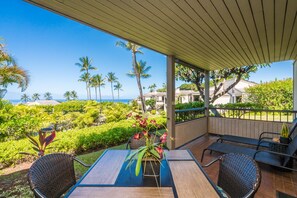 Outdoor dining - Stunning Ocean Views! Prime Location! Ekolu # 1705 (Wailea)