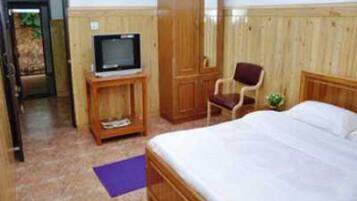 2 bedrooms, desk, blackout drapes, iron/ironing board