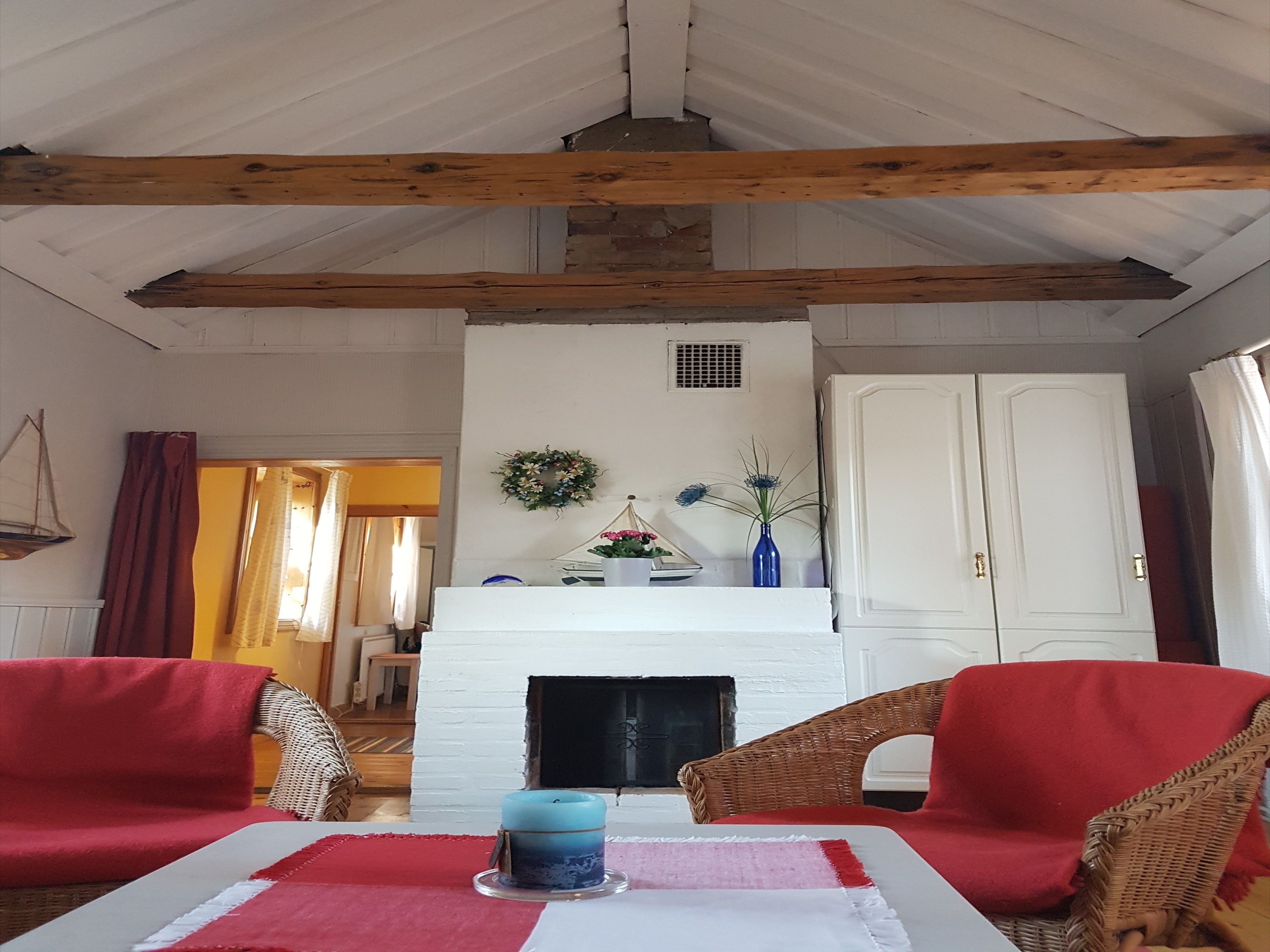 cabin, 1 double bed with sofa bed (archipelago cottage) | living area | 55-inch smart tv with digital channels, tv, netflix