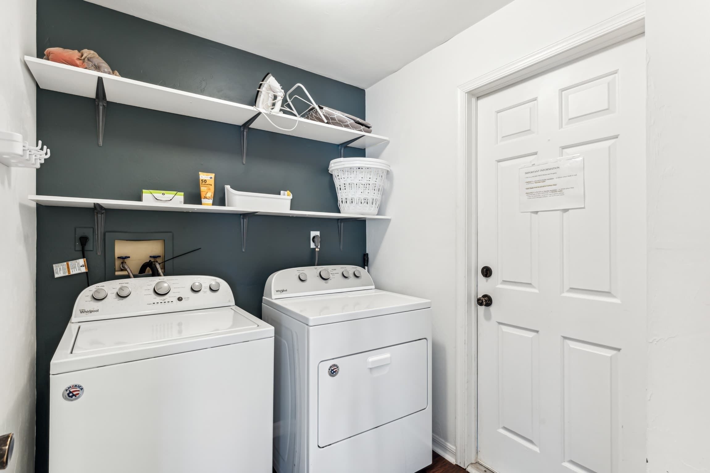 Guests are welcome to use our laundry room which is located just outside the garage