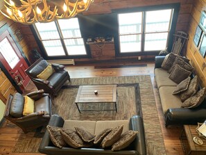 Smart TV, fireplace, video games, DVD player