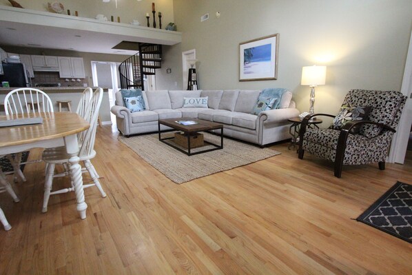 Smart TV, DVD player, books, music library