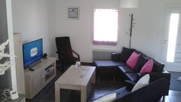 Televisión, reproductor de DVD y libros