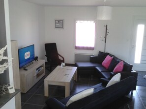 Télévision, lecteur de DVD, livres