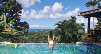 Holiday home in the Caribbean with pool & sea view, 10 min. to beach, golf